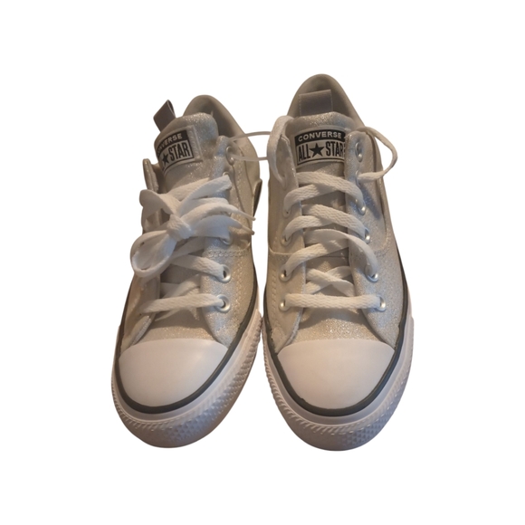Converse All Star Silver/White Sneakers Classic Canvas Low-Top, Size 7.5, NWT - Picture 1 of 8